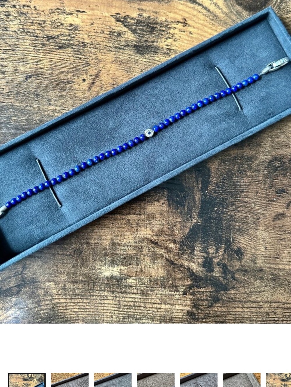 David Yurman Spiritual Beads Evil Eye Bracelet w/ Lapis Lazuli & Sapphire Large